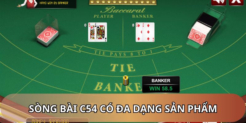 Đa dạng sản phẩm để tham gia tại sòng bài C54